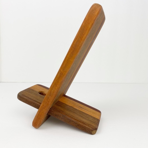 Hand Crafted Mixed Wood Phone/Tablet Stand - Picture 9 of 14